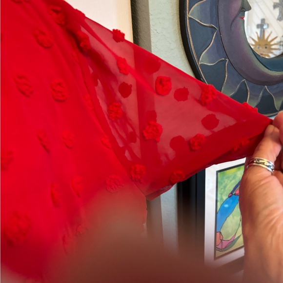 Red polka dot shift dress with pockets - Picture 6 of 8